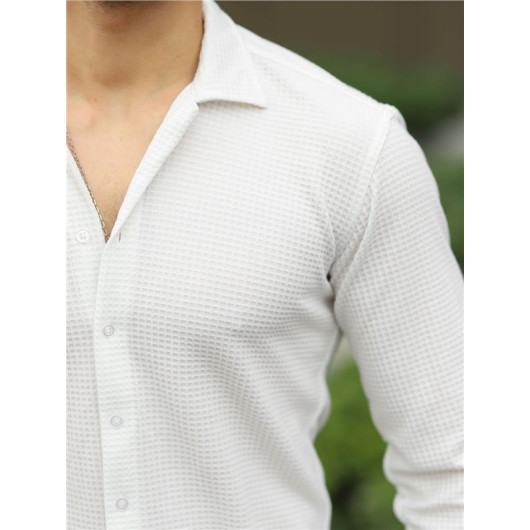 Wafer Pattern Shirt - White