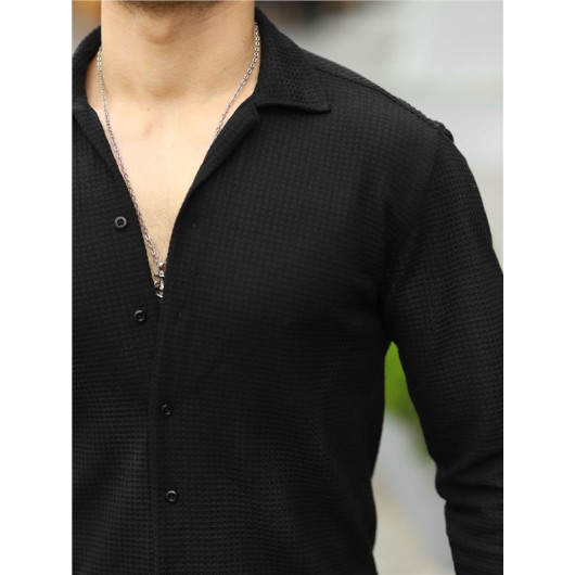 Wafer Pattern Shirt - Black