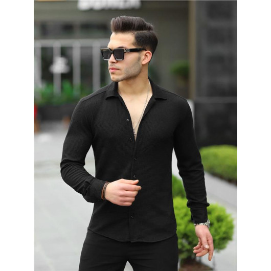 Wafer Pattern Shirt - Black