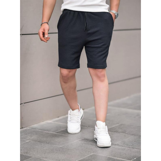 Wafer Pattern Shorts - Black