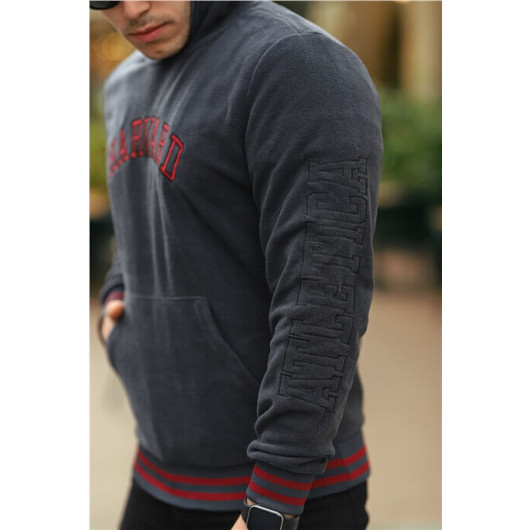Harvard Embroidered Fleece Sweatshirt - Smoked