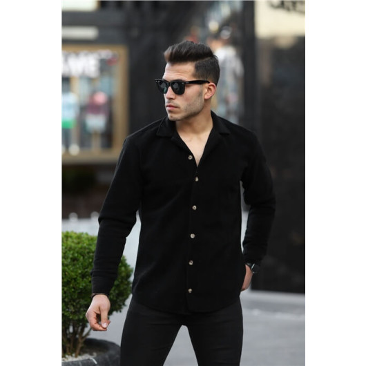 Comfort Fit Fleece Shirt - Black