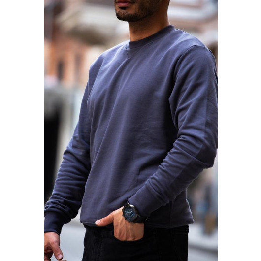 Ribbed Fit Sweatshirt - Smoked