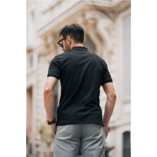 Men's Polo Neck T-Shirt Black