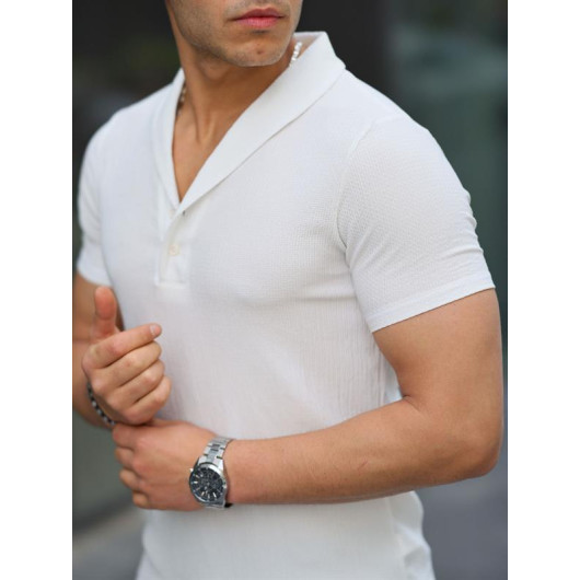Tuxedo Collar Shirt - White