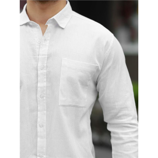 Single Pocket Şile Cloth Shirt - White