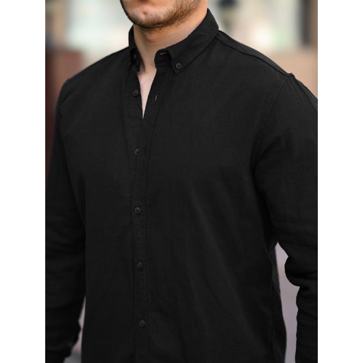 Washed Sile Cloth Shirt - Black