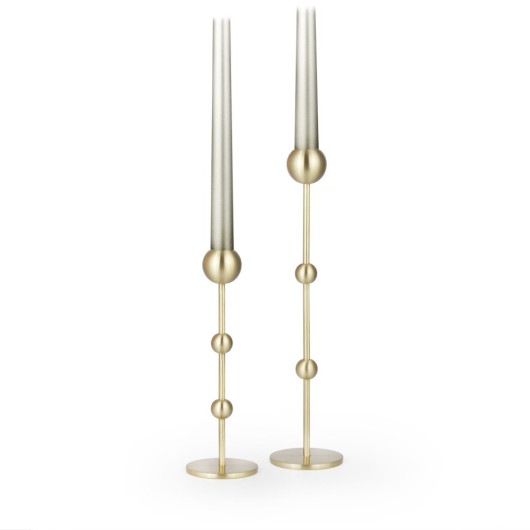Coho Brazen Society Tall Solid Brass Candlestick Set Of 2 - 20&28 Cm