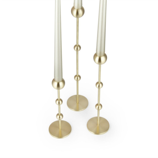 Coho Brazen Society Tall Solid Brass Candlestick Set Of 2 - 20&28 Cm