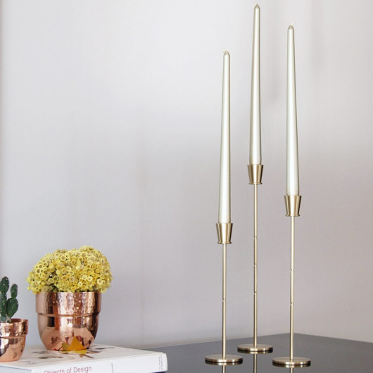 Special Tall Solid Brass Candlestick Set Of 2 - 28&34 Cm