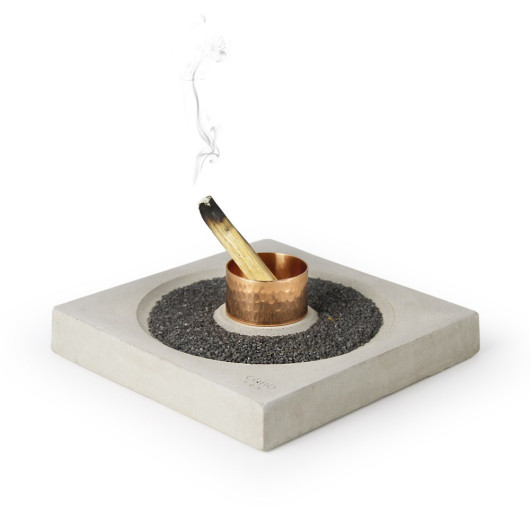 Coho Concre Ritual Incense Burner With Copper Ring