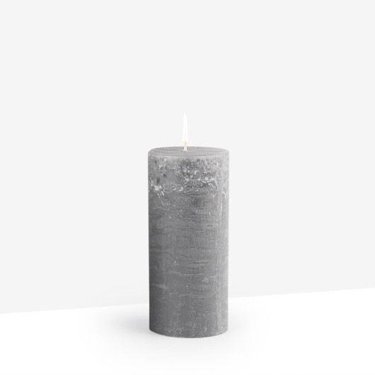 Coho Lumina Rustic Anthracite Cylinder Candle - 15 Cm