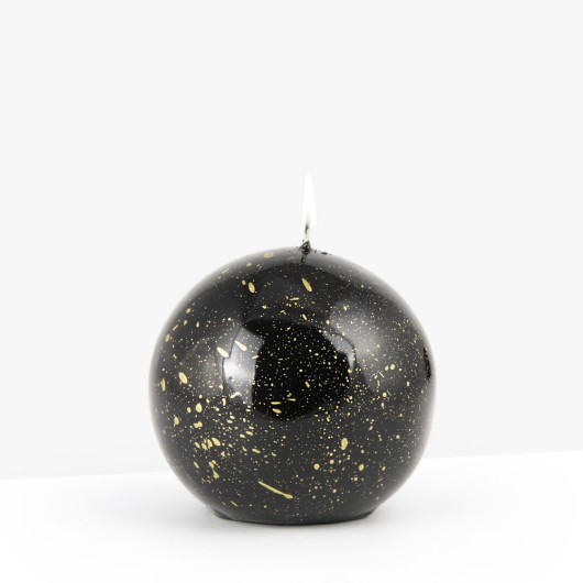 Coho Lumina Gilded Black Globe Candle - 10 Cm