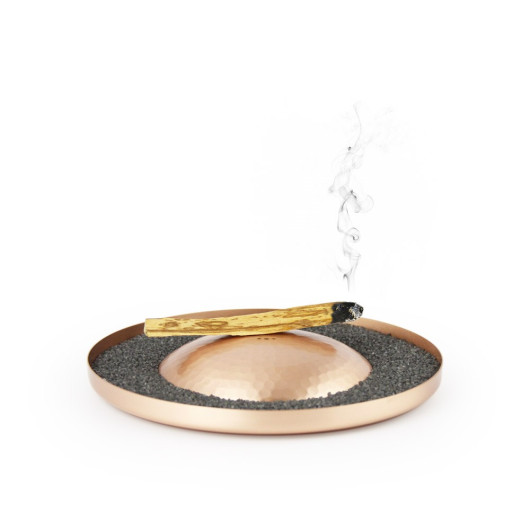 Hill Hammered Copper Wood Incense Plate