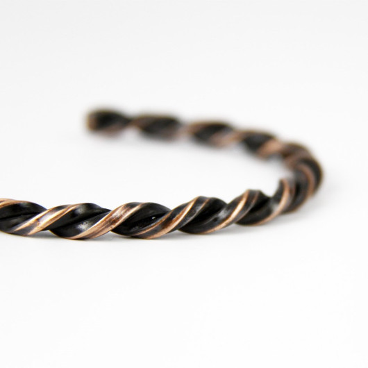 Handmade Wavy And Spiraled Copper Bracelets