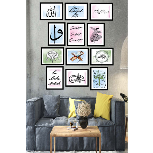 12 Piece Religious Modern Wooden Painting Set