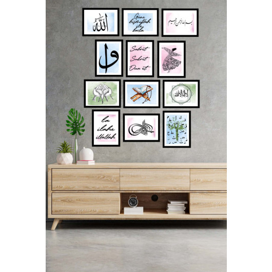 12 Piece Religious Modern Wooden Painting Set