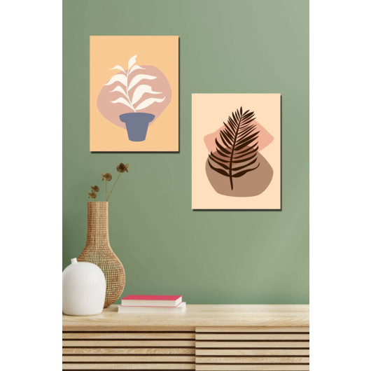 2 Piece Bohemian Style Artistic Wooden Painting Set