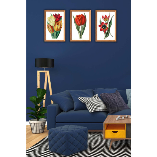 لوحات فنية خشب مزينة بتصميم زهور ملونة
