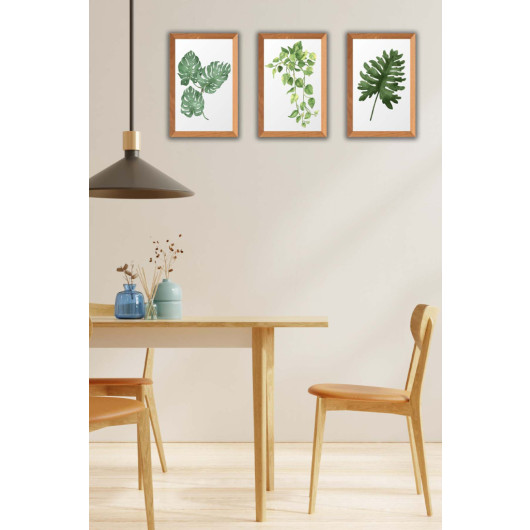 3 Piece Bohemian Style Leaf Painting Set