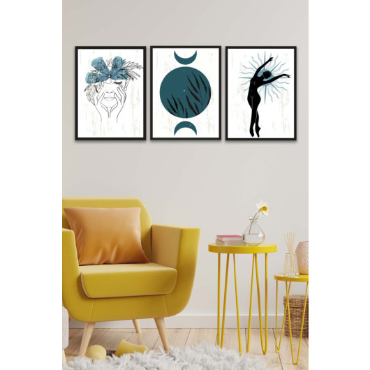 Group Of Wooden Wall Paintings With Artistic Drawings