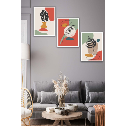 3 Piece Colorful Modern Style Uv Printed Mdf Painting Set