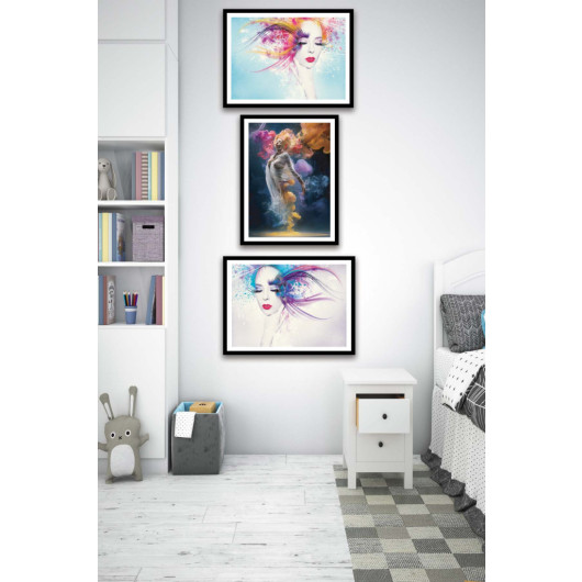 3 Piece Colorful Artistic Style Mdf Painting Set