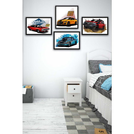 لوحات فنية طباعة رقمية بتصميم سيارات سباق