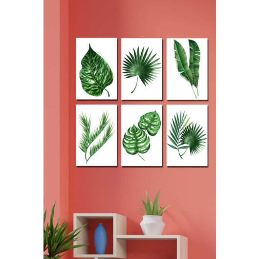 6 Piece Botanic Digital Print Painting Set