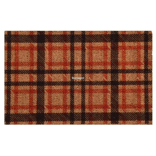 Entrance Mat With Checkered Pattern, 60X40 Cm