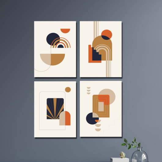 مجموعة لوحات فنية 4 قطع مزينة بطباعة رقمية