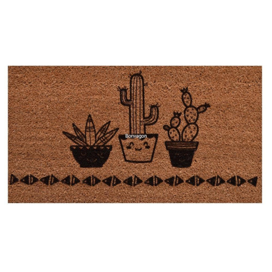 Entrance Mat With A Cactus Drawing, 60X40 Cm