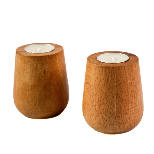 Solid Beech Tealight Candle Holder 8Cm