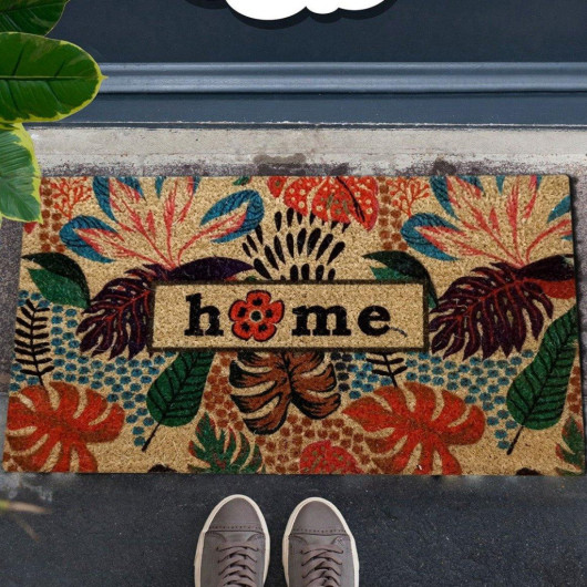 Apartment Door Mat With A Drawing Of Tree Leaves, 60X40 Cm