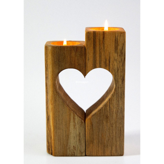 Heart Solid Candle Holder 17Cm