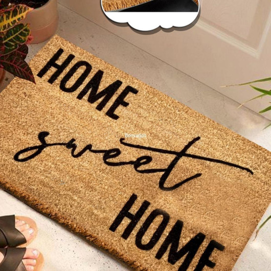 Home Sweet Home Cross Natural Coconut Doormat 60X40Cm