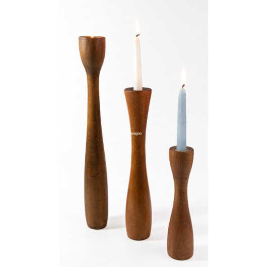 High Solid Beech Candle Holder 4.2Cm
