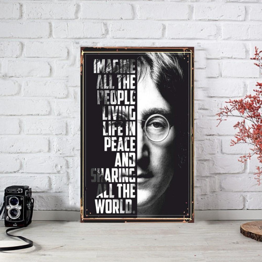 John Lennon Imagine Wooden Poster 30X40Cm