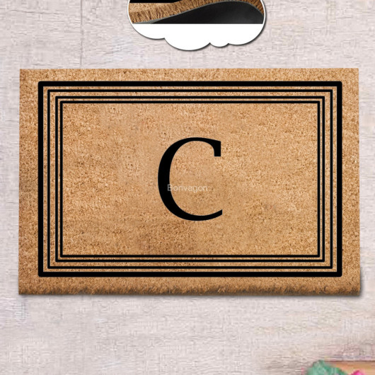 Letter C Natural Coconut Doormat 60X40Cm