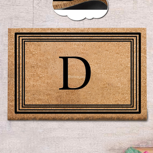 Letter D Natural Coconut Doormat 60X40Cm