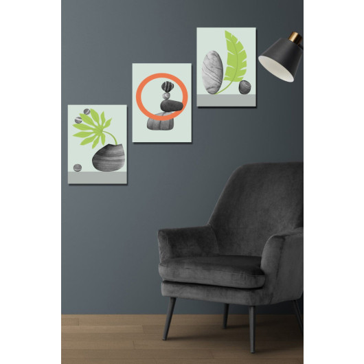 Set Of 3 Artistic Design Paintings In Modern Style