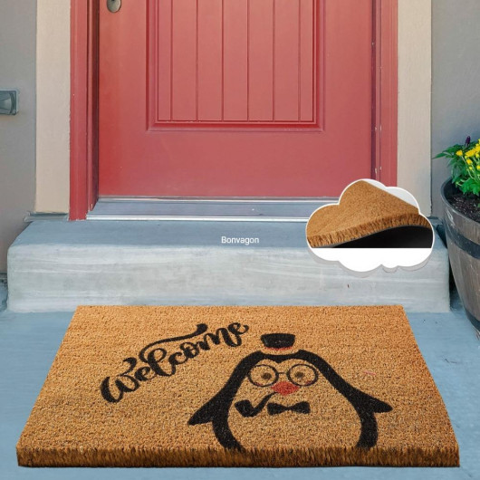Penguin Natural Coconut Doormat 60X40Cm