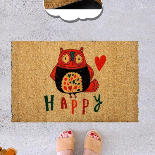 Happy Owl Tyto Natural Coconut Doormat 60X40Cm