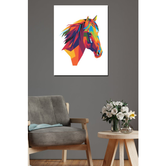 Colorful Horse Design Painting 30X40 Mdf 3Mm