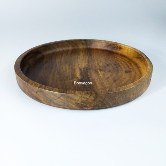 Rond Solid Walnut Tray Plate 20Cm