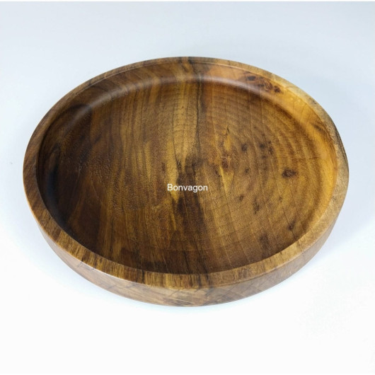Rond Solid Walnut Tray Plate 20Cm