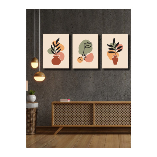 Set Of 3 Paintings In Artistic Style