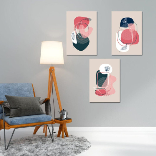Set Of 3 Paintings In Watercolor Style