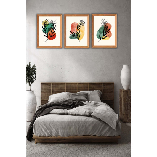 Watercolor Style Wooden Frame Look (Uv) Printed Wooden Painting Set