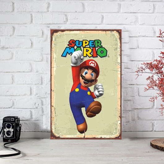 Super Mario Wooden Poster 30X40Cm